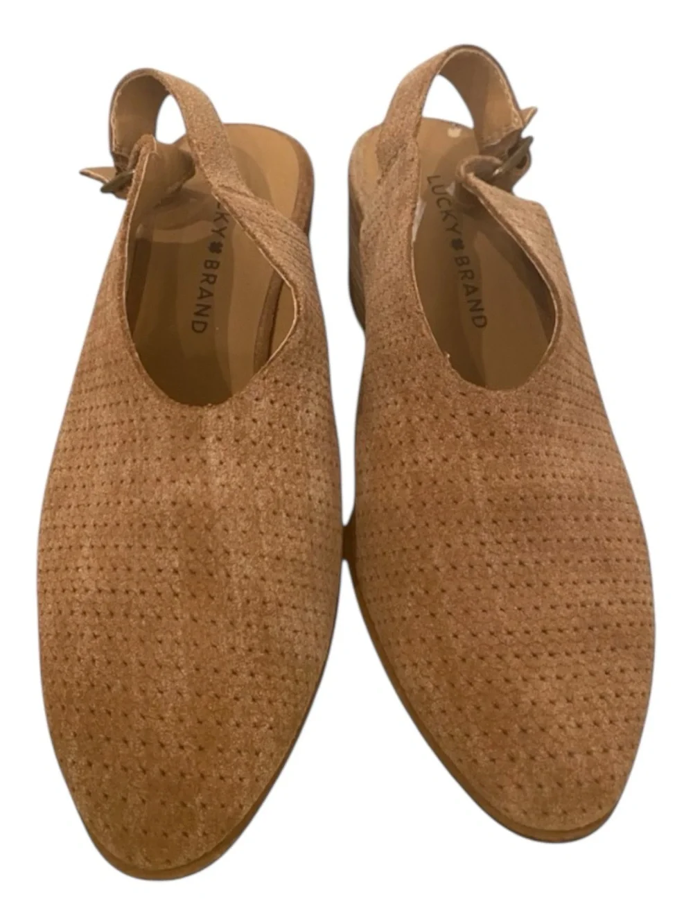 Lucky Brand Womens Lideton Leather Heel Booties Tan Western Point Toe